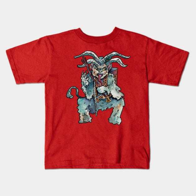 Krampus Kids T-Shirt by JenTheTracy